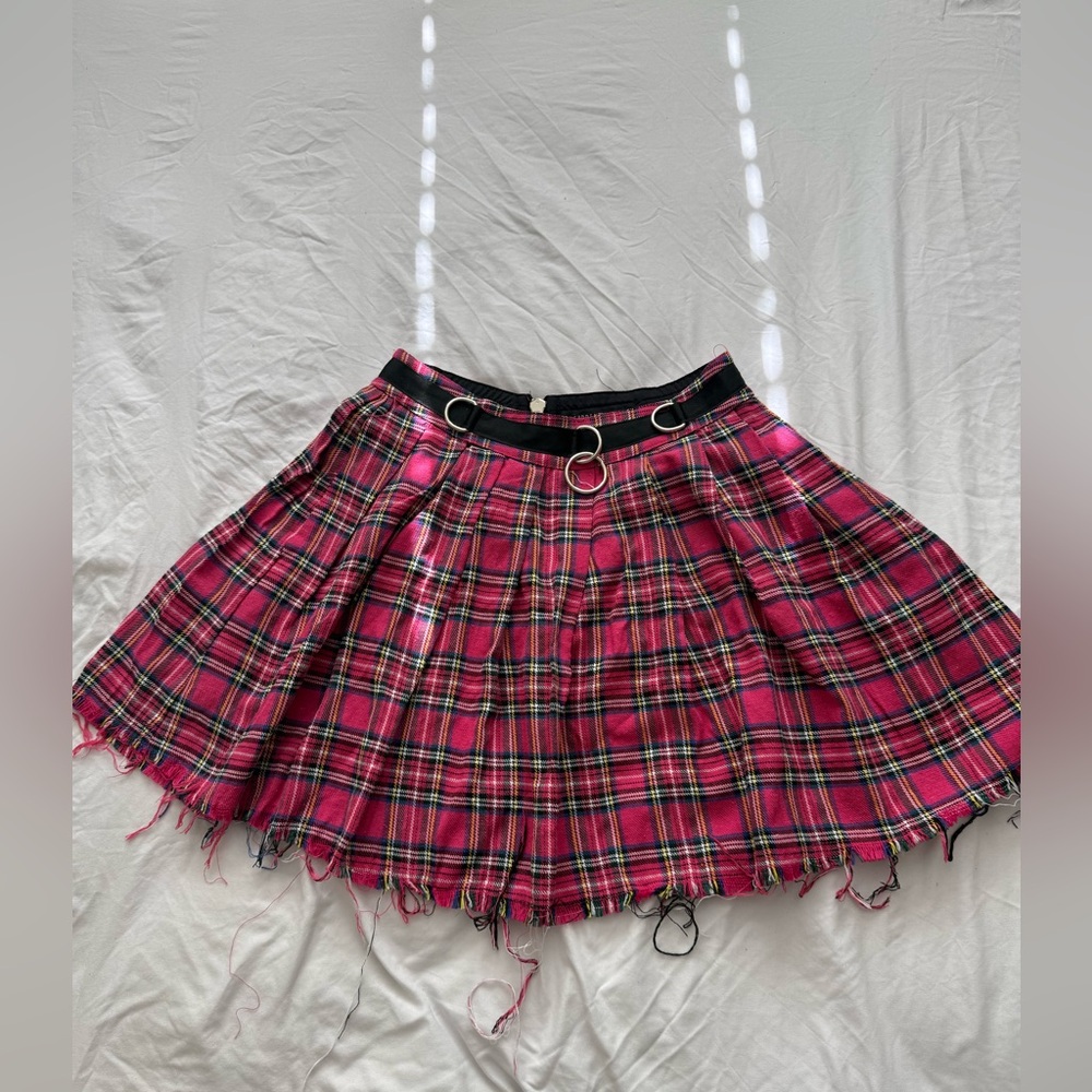 Current Mood Pink Black Skater Mini Skirt